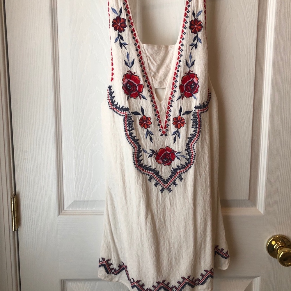 Mini summer dress floral/white